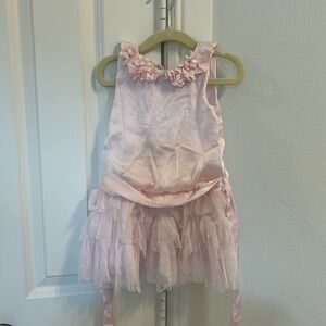 Toddler girls ruffle pink party dress